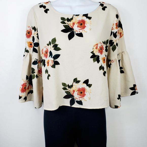 Stella Tweed Tops - Stella Tweed Crop Top w Bell Sleeves